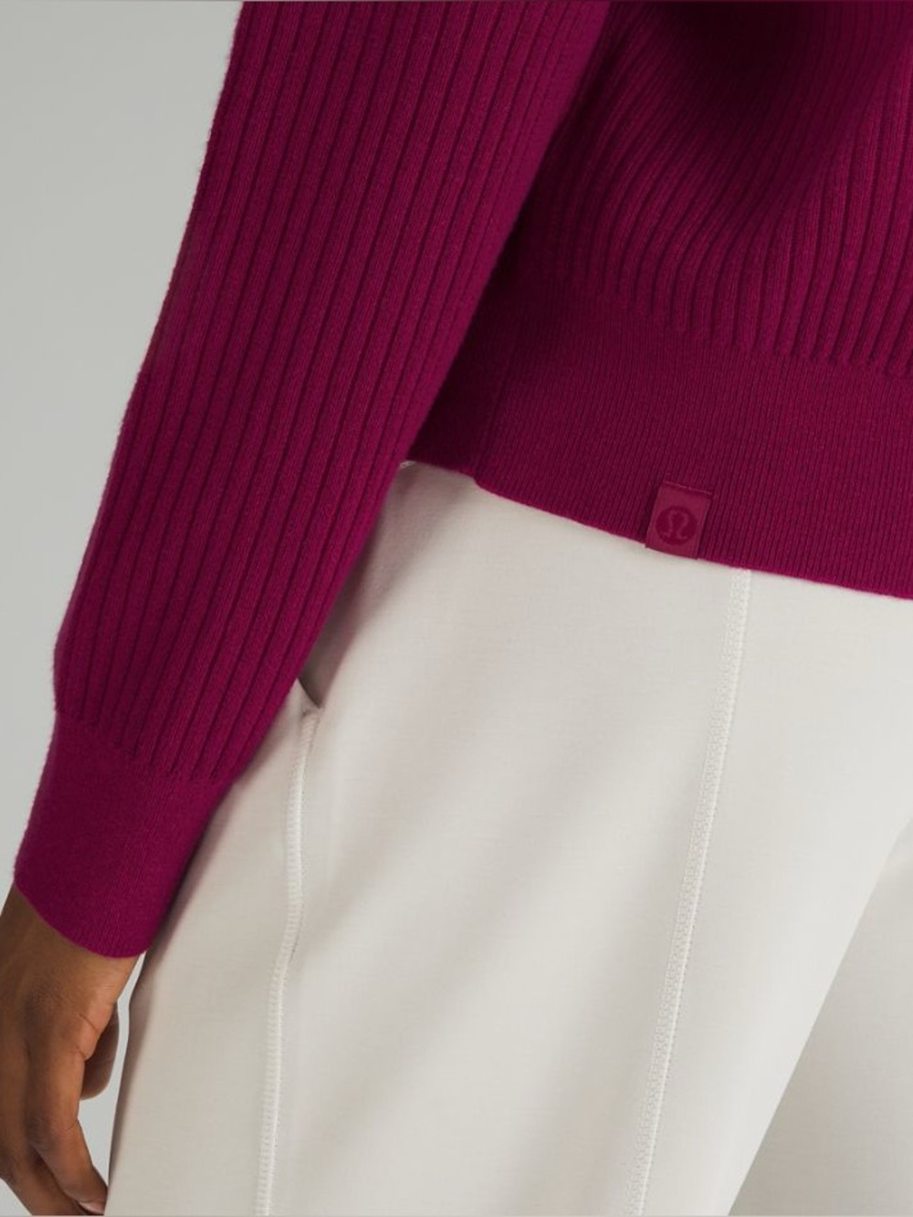 Lululemon Pink Raspberry Ribbed Knit Crewneck Sweater Pullover Size 1X - Picture 2 of 6